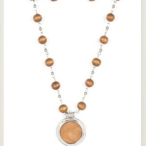 Paparazzi Silver and Brown Beaded Necklace Souful Sunrise Fashion Jewelry